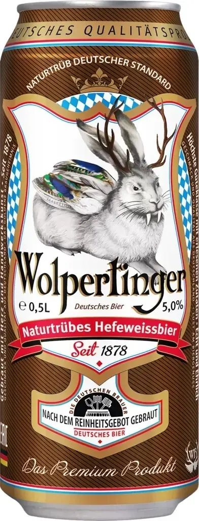 Пиво Wolpertinger Naturtrubes Hefeweissbier, can, 0.5 л