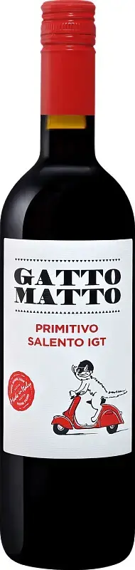 Вино Gatto Matto Primitivo Salento IGT Villa Degli Olmi 2022 0.75 л