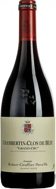 Вино Domaine Robert Groffier Pere & Fils Chambertin-Clos de Beze Grand Cru AOC, 2020, 0.75 л