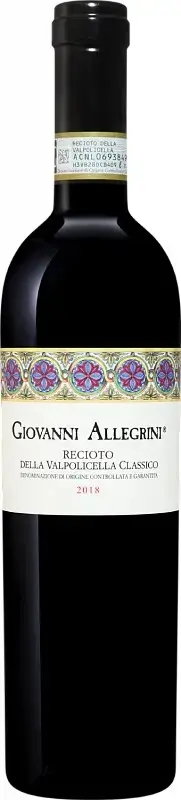 Вино Giovanni Allegrini Recioto della Valpolicella Classico DOCG, 2018, 0.5 л