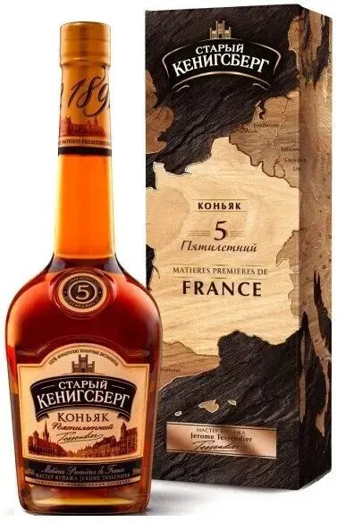 Коньяк Старый Кенигсберг 5-летний, в подарочной коробке, 0.5 л