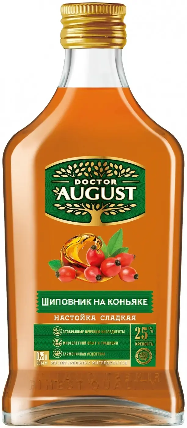 Ликер Доктор Август Шиповник на коньяке, 0.25 л