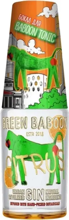 Джин Green Baboon Citrus, with glass, 0.7 л