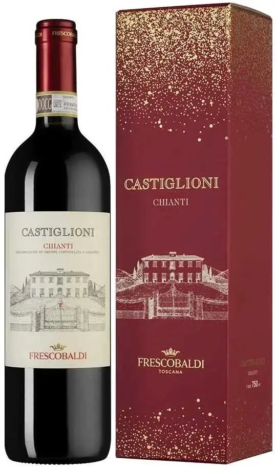 Вино Frescobaldi Castiglioni Chianti DOCG, 2022, gift box Xmas Edition, 0.75 л