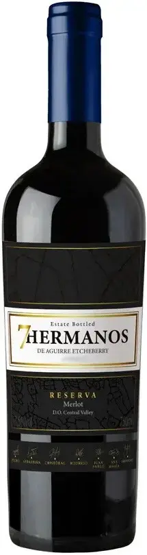 Вино 7 Hermanos Merlot Reserva, 2019, 0.75 л