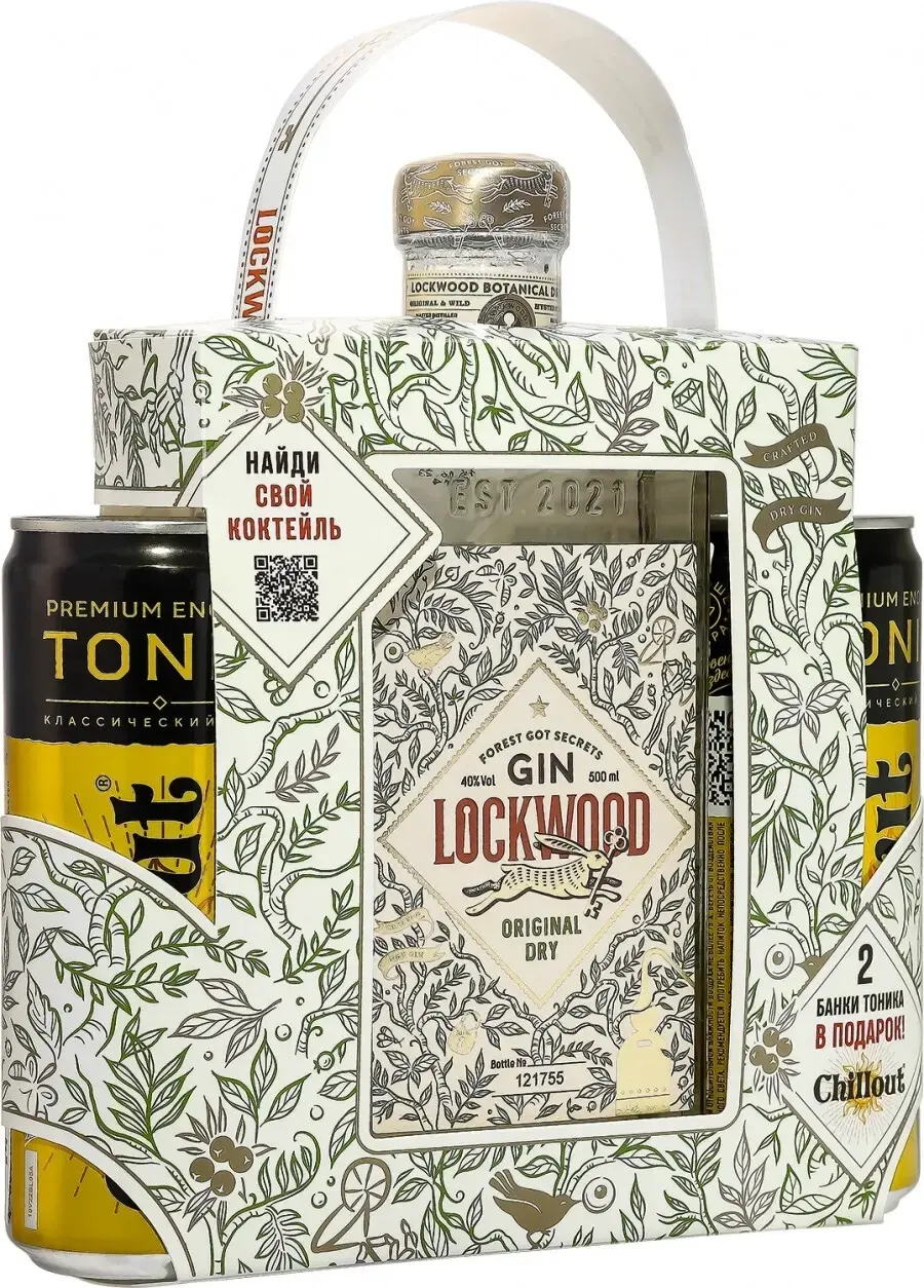 Джин Lockwood Original Dry, gift box with 2 tonic, 0.5 л