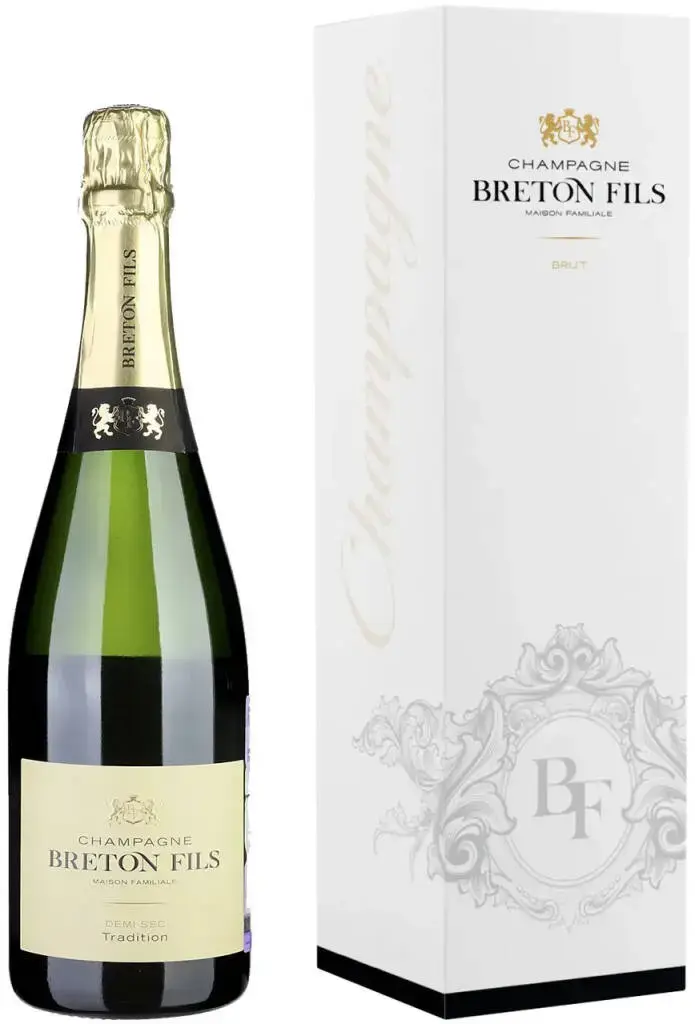 Шампанское Champagne Breton Fils Tradition Demi-Sec Champagne AOC gift box 0.75 л