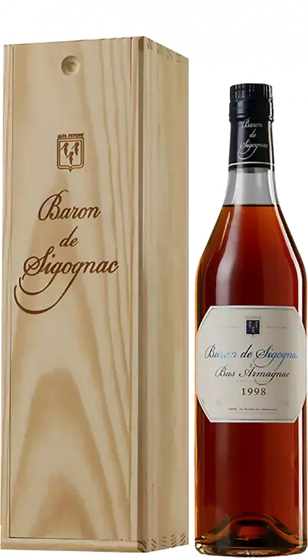 Арманьяк Baron de Sigognac, 1998, wooden box, 0.7 л