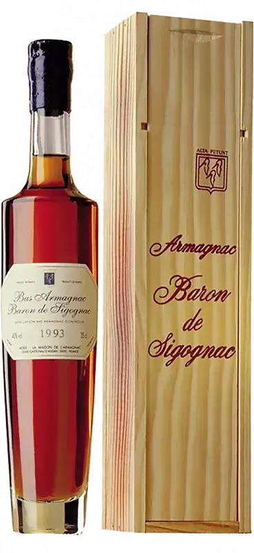Арманьяк Baron de Sigognac, 1993, wooden box, 0.35 л