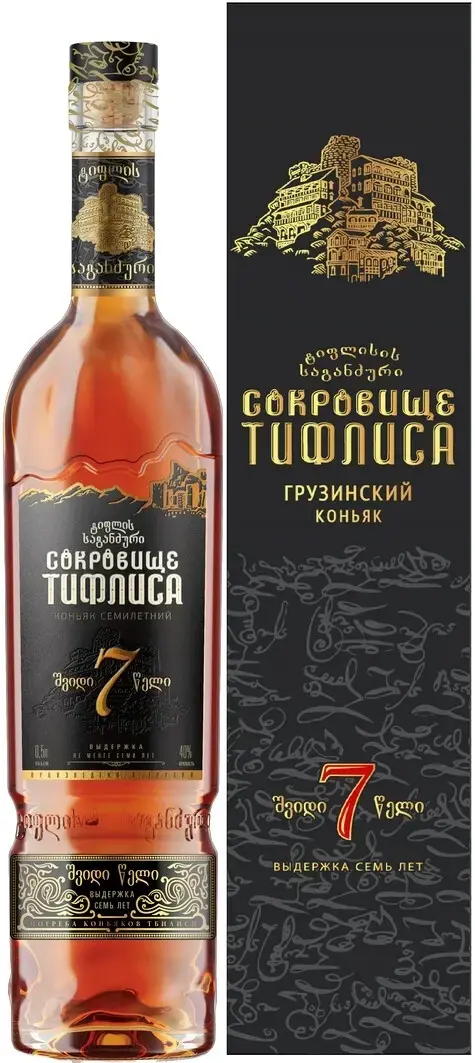 Коньяк Сокровище Тифлиса 7-летний, в подарочной коробке, 0.5 л