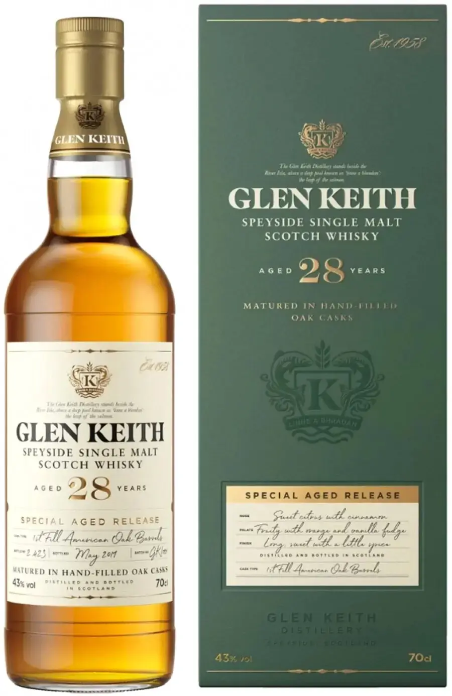 Виски Glen Keith 28 Years Old, gift box, 0.7 л