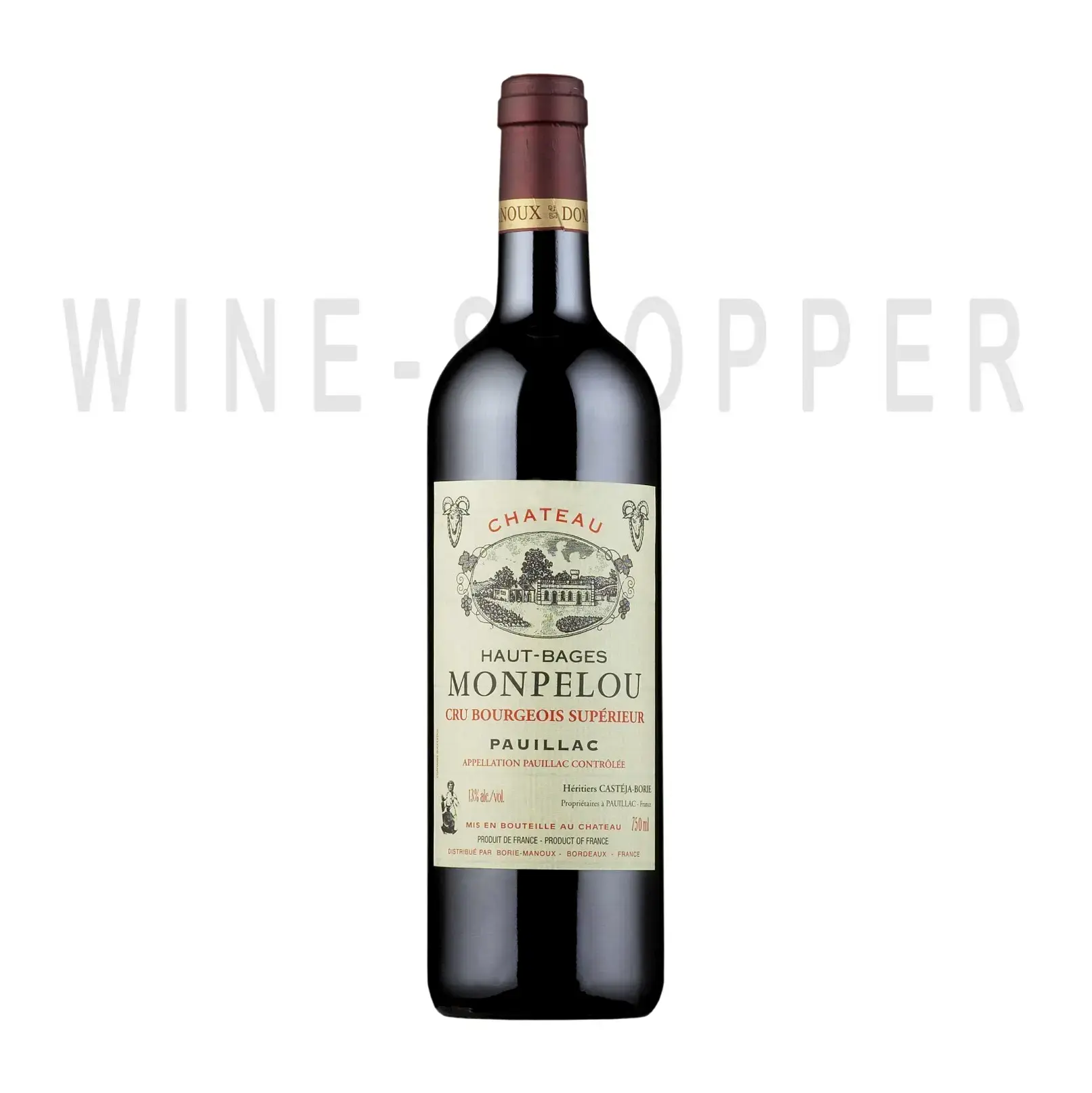 Вино Borie-Manoux Chateau Haut-Bages Monpelou Pauillac AOC 2013 0.75 л