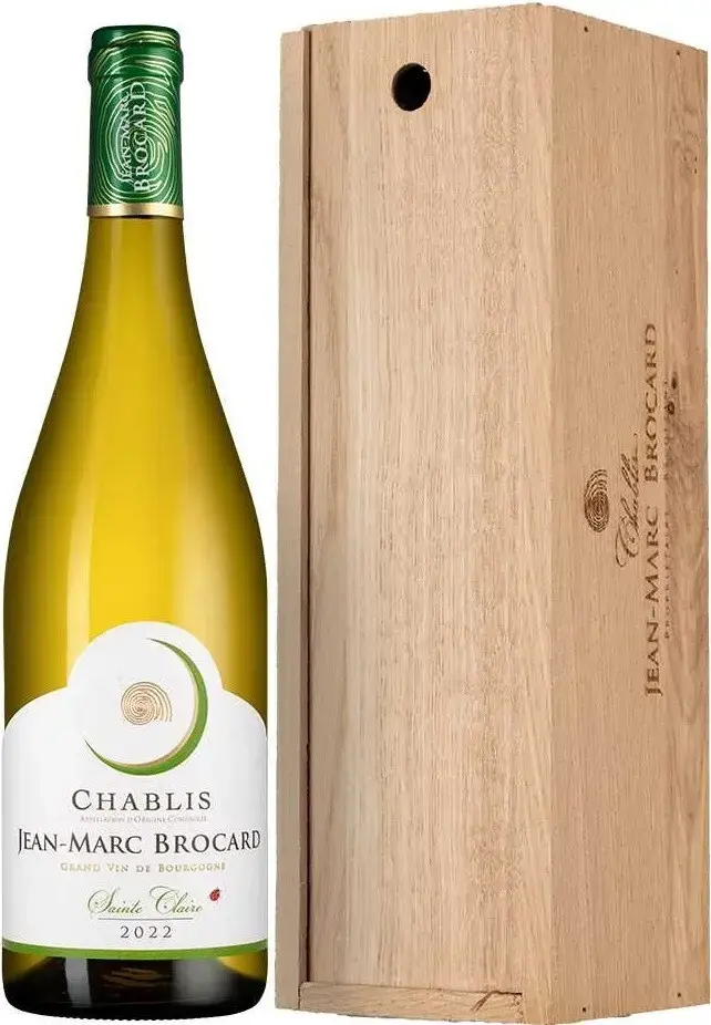 Вино Jean-Marc Brocard Chablis AOC Sainte Claire, oak case with sliding lid, 2022, 0.75 л 
