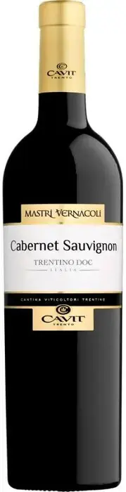 Вино Mastri Vernacoli Cabernet Sauvignon, Trentino DOC, 2021 0.75 л