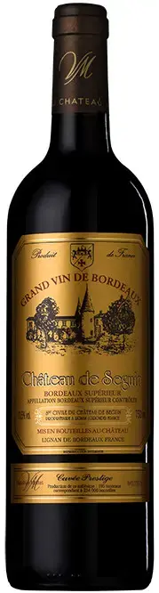 Вино Chateau de Seguin Cuvee Prestige Bordeaux Superieur AOC, 2017, 0.75 л
