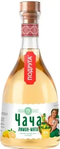 Ликер Подруга Чача Лимон-Мята, настойка горькая, 0.5 л