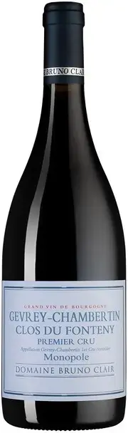 Вино Domaine Bruno Clair Gevrey-Chambertin Premier Cru Clos du Fonteny, 2019, 0.75 л