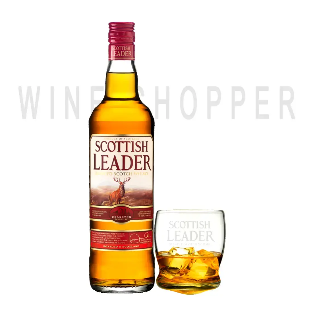 Виски Scottish Leader, gift box with glass, 0.7 л
