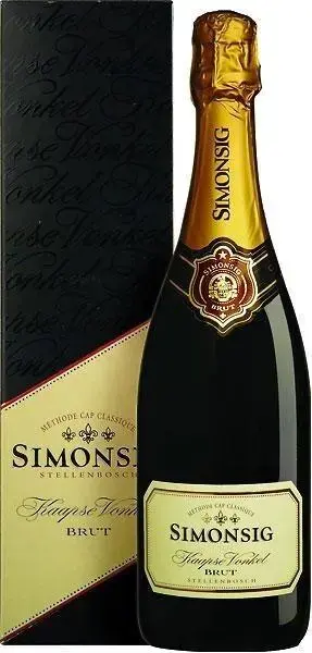 Вино Simonsig, Kaapse Vonkel Brut, gift box, 0.75 л