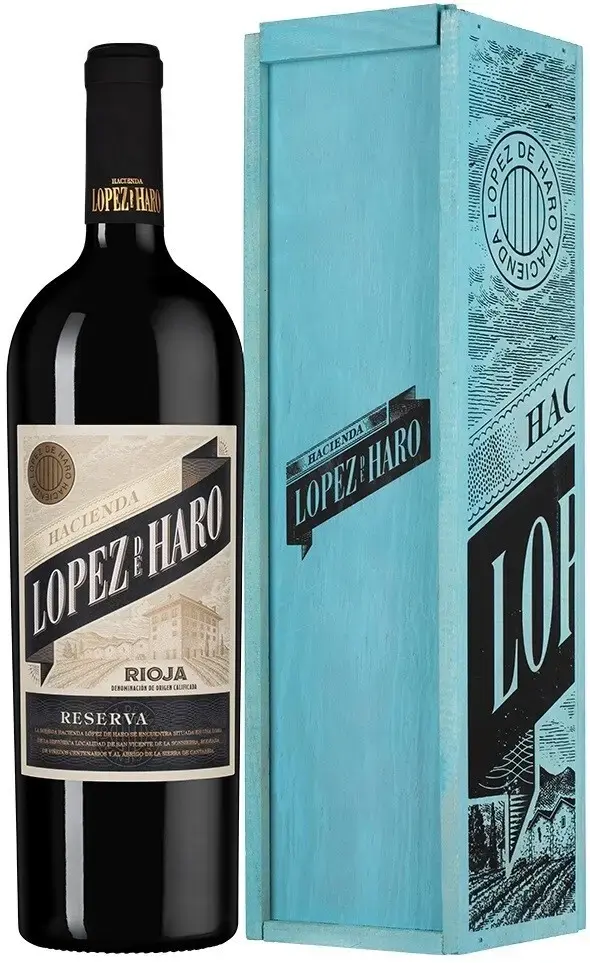 Вино Hacienda Lopez de Haro Reserva Rioja DOCa gift box, 2017, 1.5 л