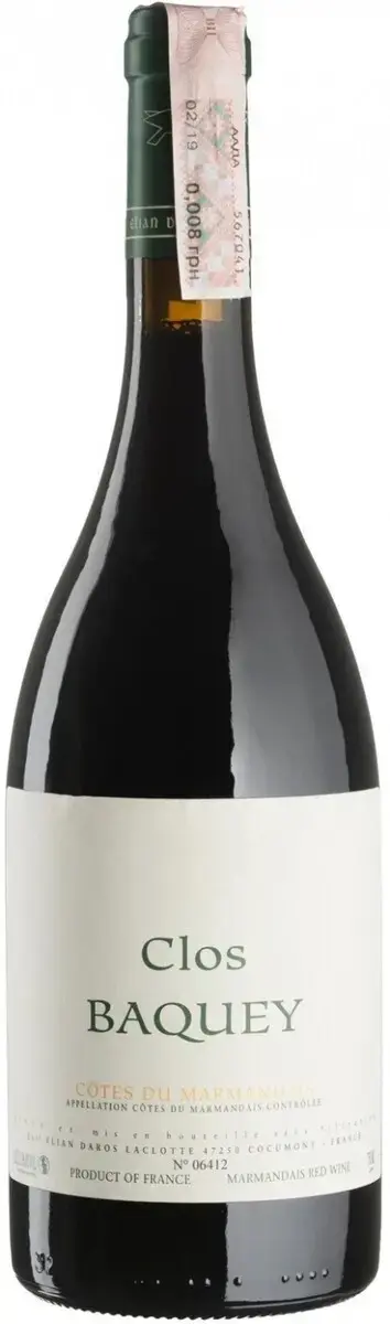 Вино Elian Da Ros Clos Baquey Cotes du Marmandais AOC, 2008, 0.75 л