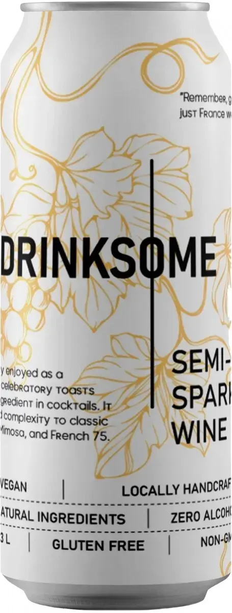 Игристое вино Drinksome Semi-Sweet Sparkling Zero Alcohol, in can, 0.33 л