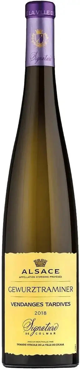 Вино Domaine Viticole de la Ville de Colmar Gewurztraminer Vendanges Tardives Signature de Colmar Alsace AOP, 2018, 0.75 л