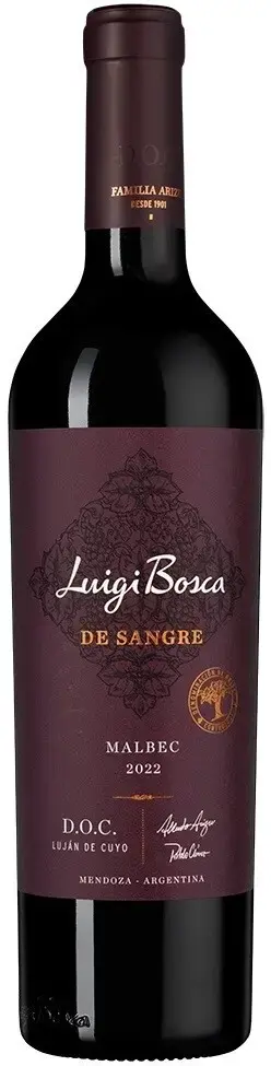 Вино Luigi Bosca De Sangre Malbec Lujan de Cuyo DOC, 2022, 0.75 л