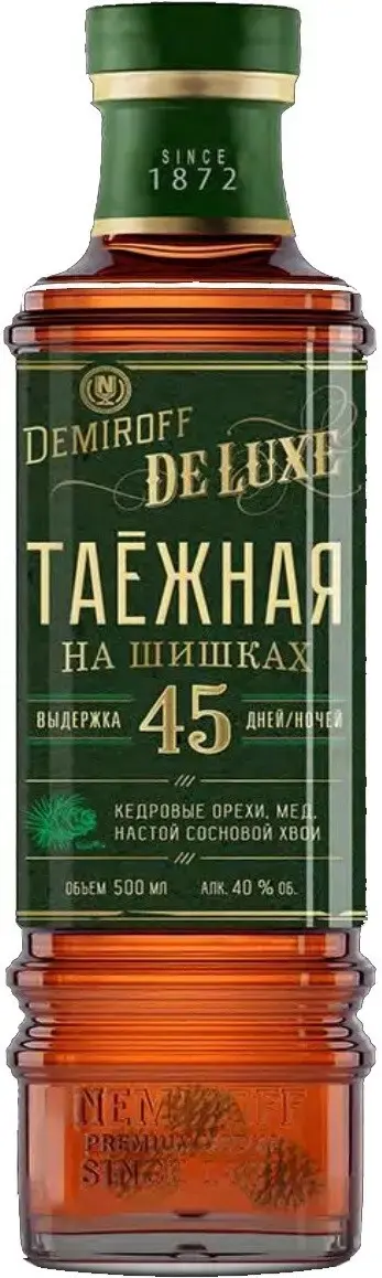 Ликер Demiroff De Luxe Tayozhnaya na Shishkah Bitter, 0.5 л