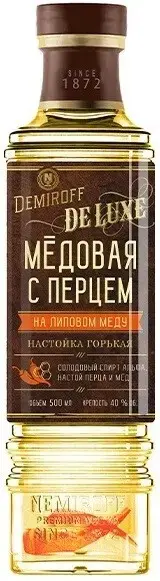 Ликер OPVZ Demiroff De Luxe Honey Pepper on Linden Honey Bitter, 0.5 л