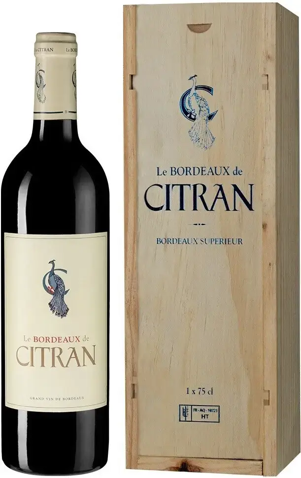 Вино Le Bordeaux de Citran Rouge Bordeaux AOC, wooden box, 2022 0.75 л