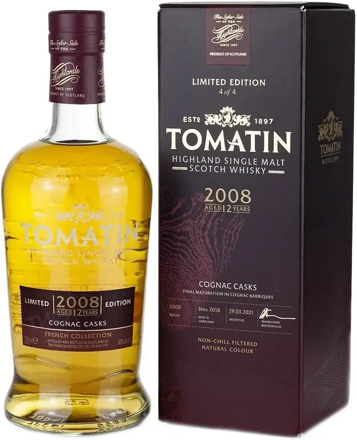 Виски Tomatin Limited Edition French Collection Cognac Casks, gift box, 2008, 0.7 л