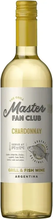 Вино The Grill Master Fan Club Chardonnay, 2024, 0.75 л
