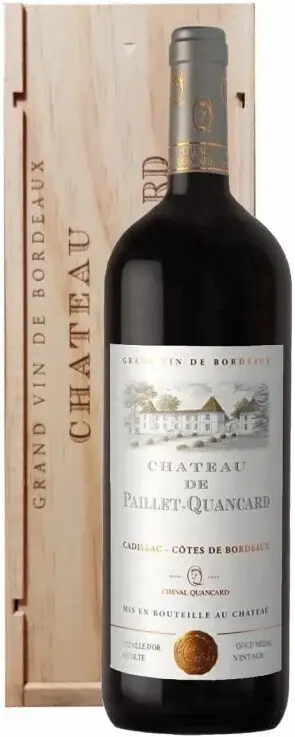 Вино Chateau de Paillet-Quancard Cadillac-Cotes de Bordeaux AOC wooden box, 2016, 1.5 л
