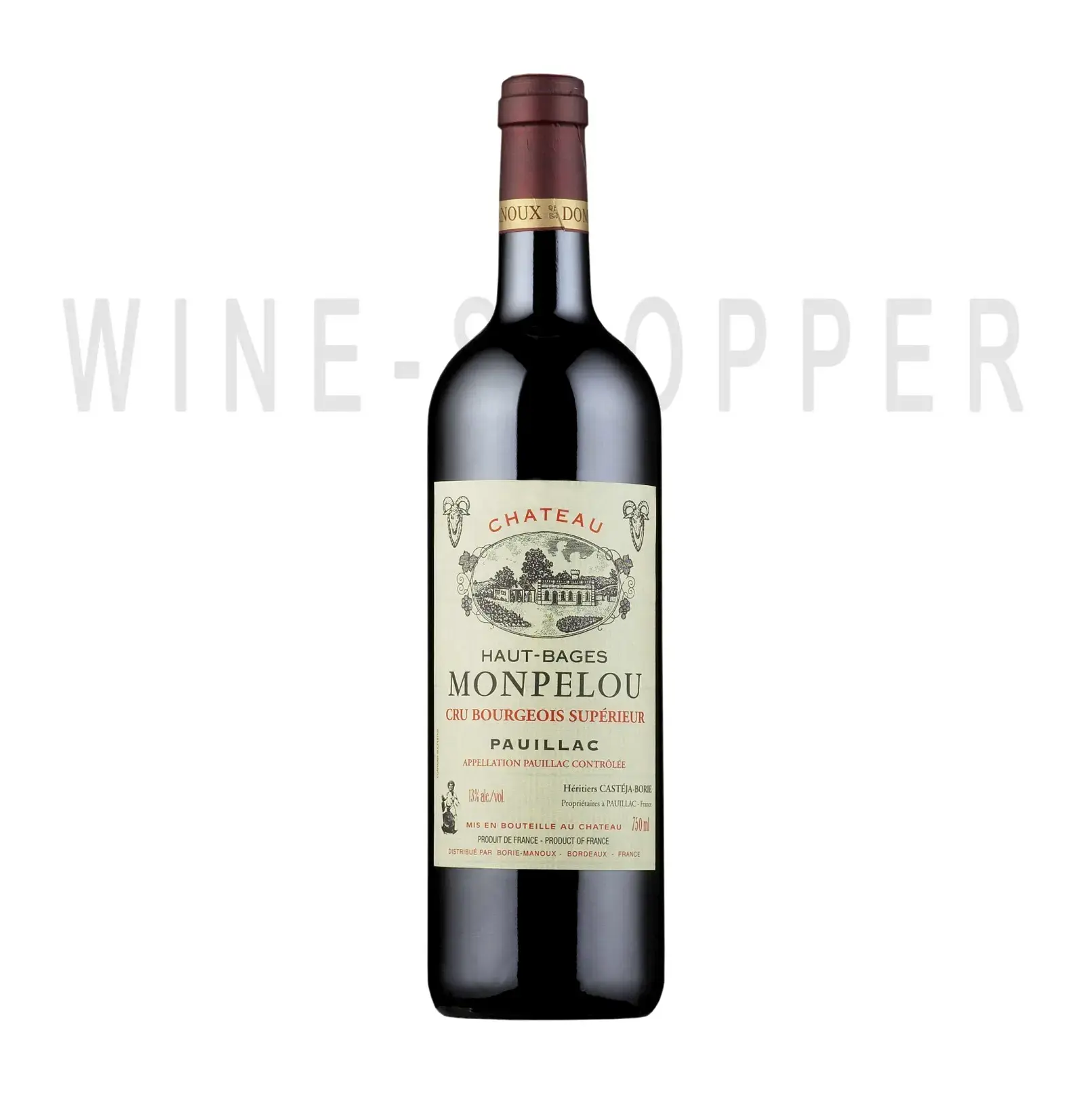 Вино Borie-Manoux Chateau Haut-Bages Monpelou Pauillac AOC 2014 0.75 л