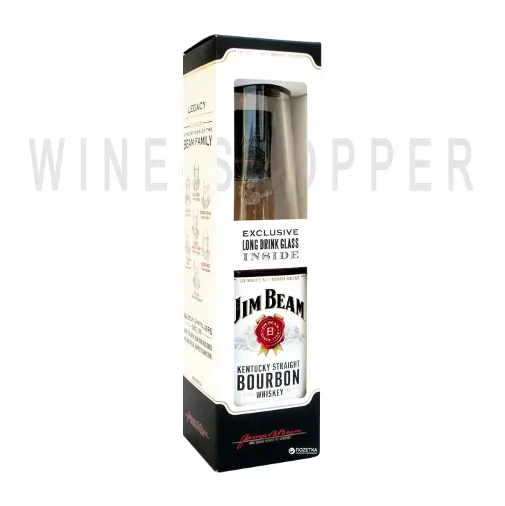 Виски Jim Beam gift box with glass 0.7 л