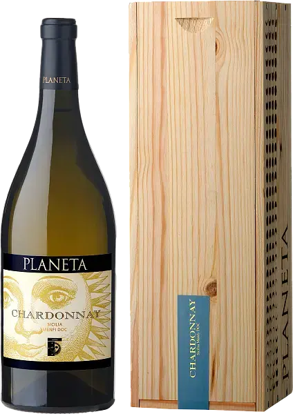 Вино Planeta Chardonnay Sicilia IGT wooden box, 2023, 1.5 л