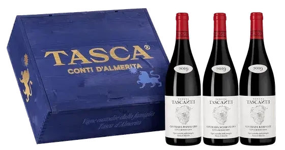 Вино Tasca d'Almerita Volcanic Contrada Etna, set of 3 bottles in gift box, 0.75 л