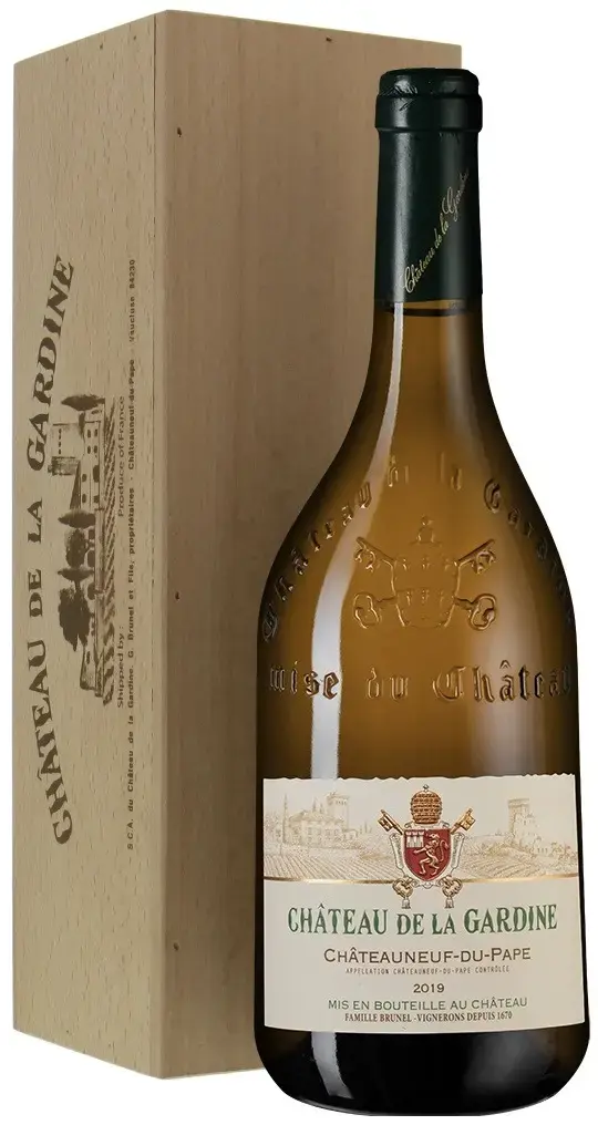 Вино Chateau de la Gardine Chateauneuf-du-Pape AOC Blanc, 2019, wooden box, 0.75 л