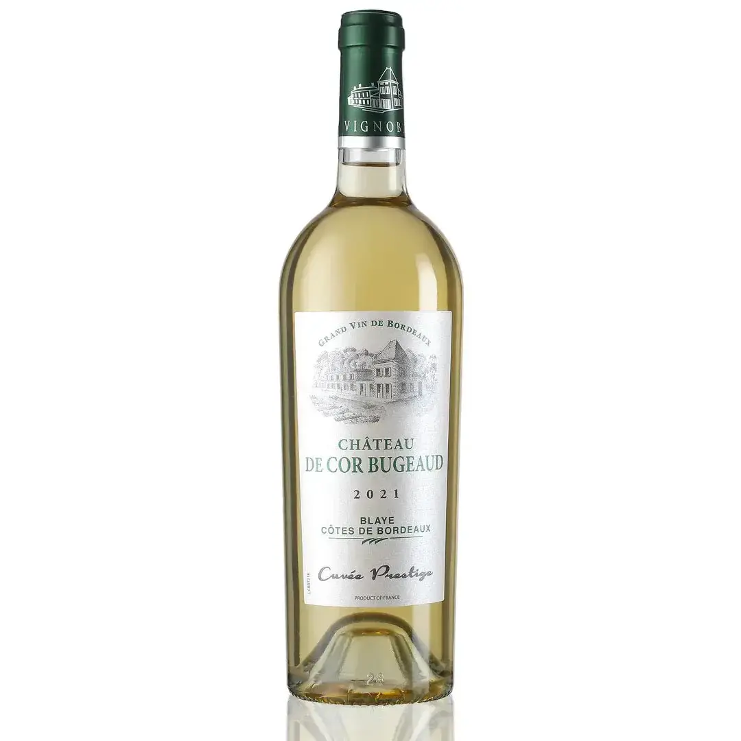 Вино Chateau de Cor Bugeaud Cuvee Prestige Blanc Blaye Cotes de Bordeaux AOC, 2022, 0.75 л