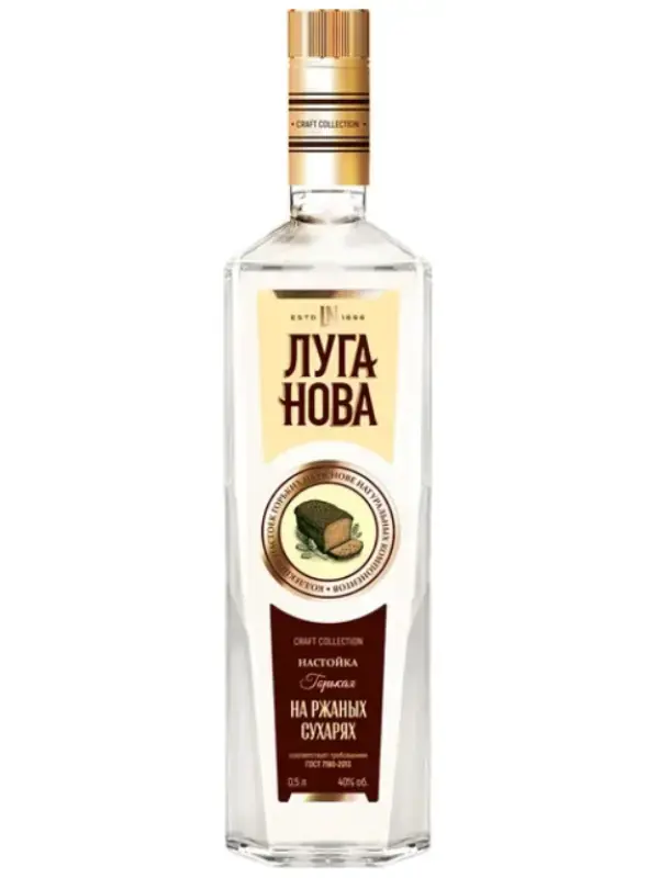 Ликер Луганова на Ржаных Сухарях, настойка горькая, 0.5 л