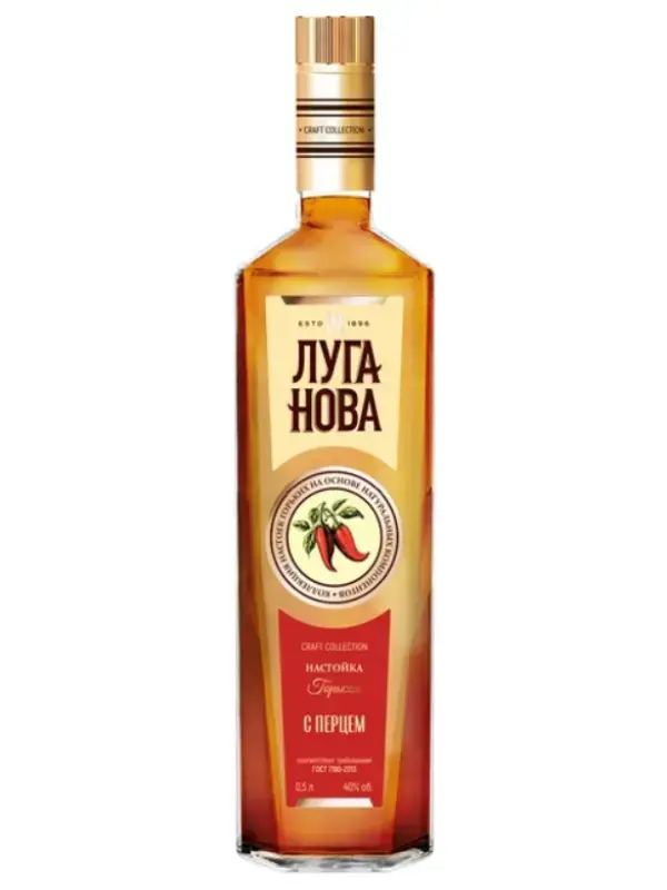 Ликер Луганова с Перцем настойка горькая, 0.5 л