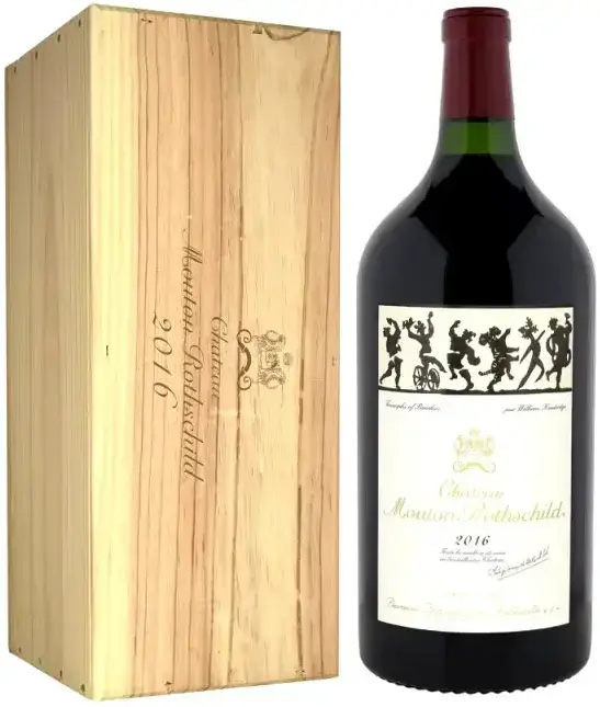 Вино Chateau Mouton Rothschild Pauillac AOC Premier Grand Cru Classe, wooden box, 2016, 1.5 л
