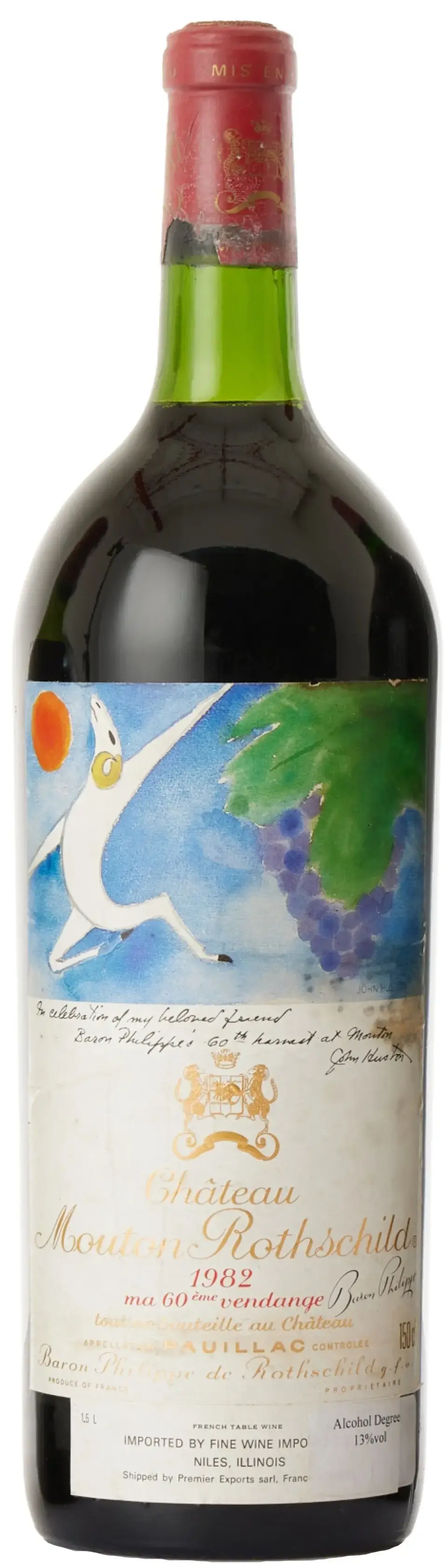 Вино Chateau Mouton Rothschild Pauillac AOC Premier Grand Cru Classe, 1982, 1.5 л