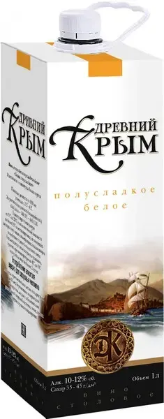 Вино Древний Крым Белое п/сладкое 1 л