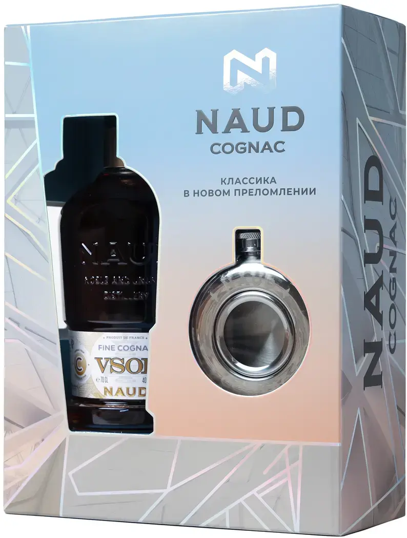 Коньяк Naud VSOP, gift box with a flask, 0.7 л