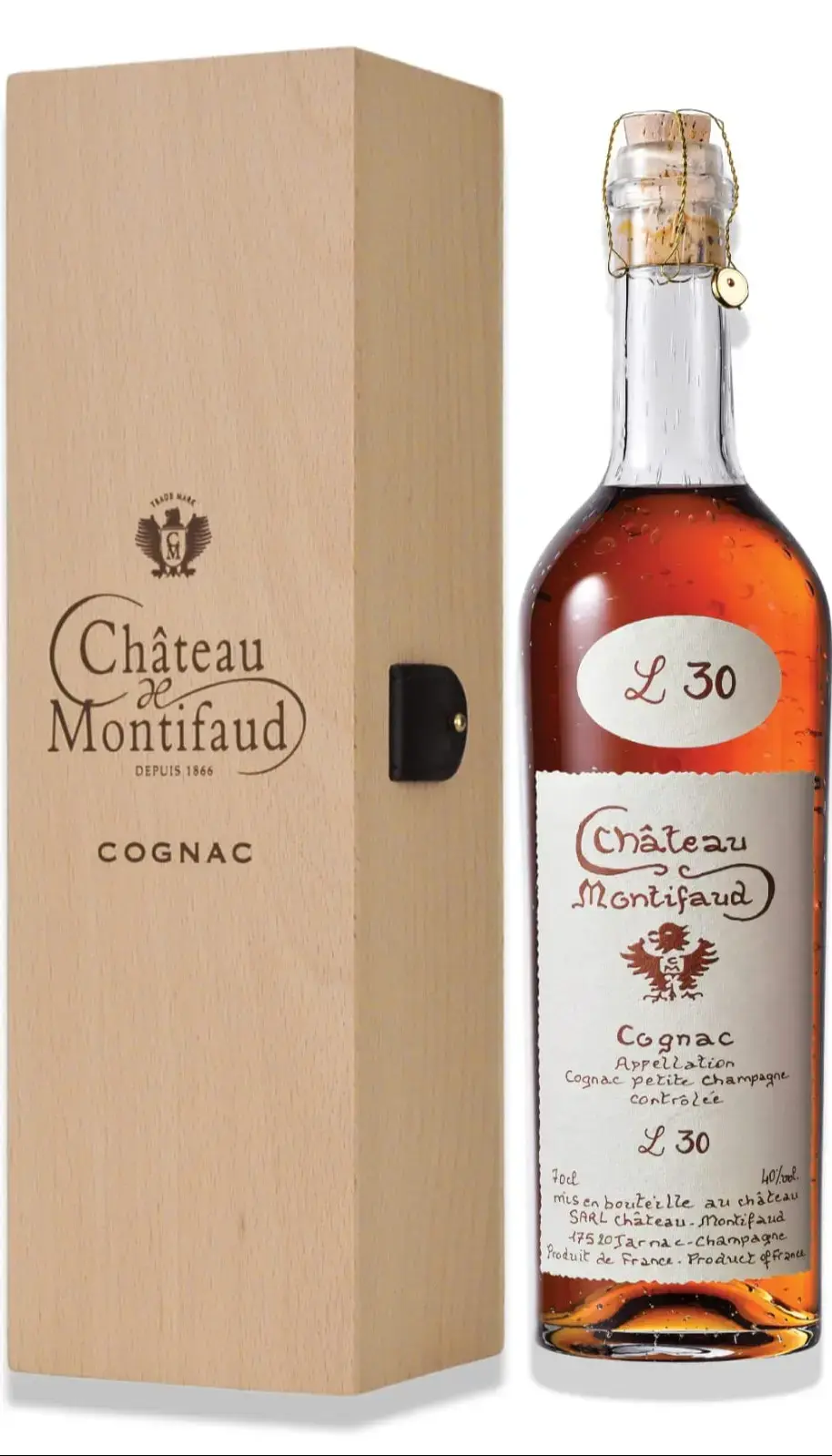 Коньяк Коньяк Chateau de Montifaud 30 Years Old, Fine Petite Champagne AOC, wooden box, 0.7 л