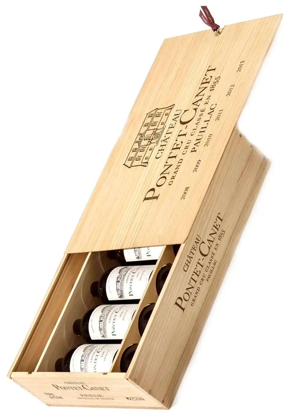 Вино Chateau Pontet-Canet Pauillac AOC 5-me Grand Cru Classe, 1990-1999, wooden box, 0.75 л 