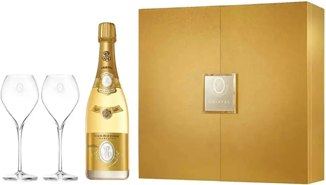 Шампанское Cristal AOC gift set with 2 glasses 2013 0.75 л