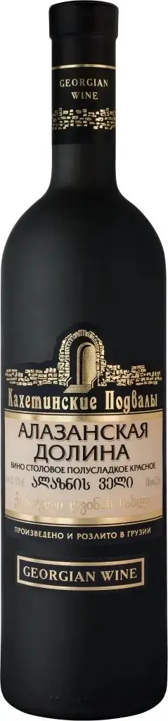 Вино Кахетинские подвалы Алазанская Долина Красное, матовая бутылка, 0.75 л